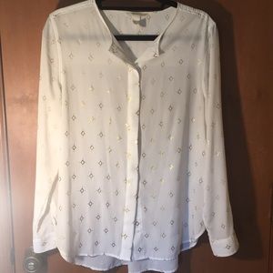 White blouse with gold detail